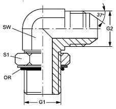 Коляно крайно за ориентиране G - JIC 37