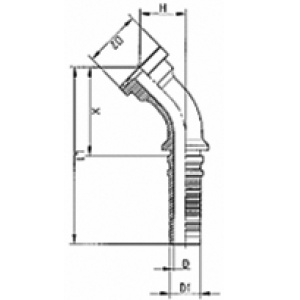 SFS 45° Фланцово коляно 6000psi SAE J516/518