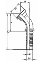 SFS 45° Фланцово коляно 6000psi SAE J516/518